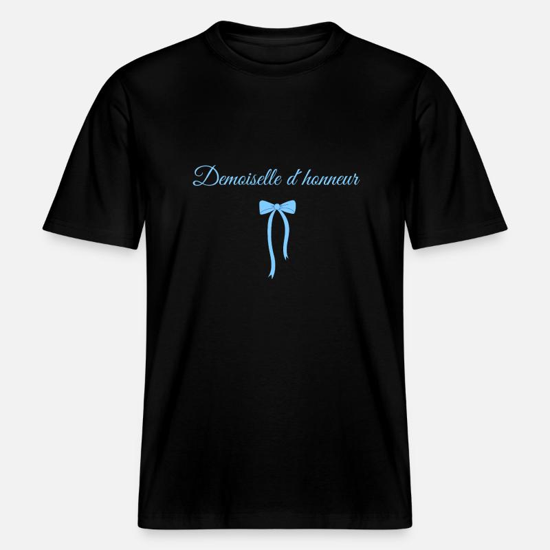 Blaue Schleife Brautjungfer -  RELAXED FIT Unisex Organic T-Shirt - Schwarz