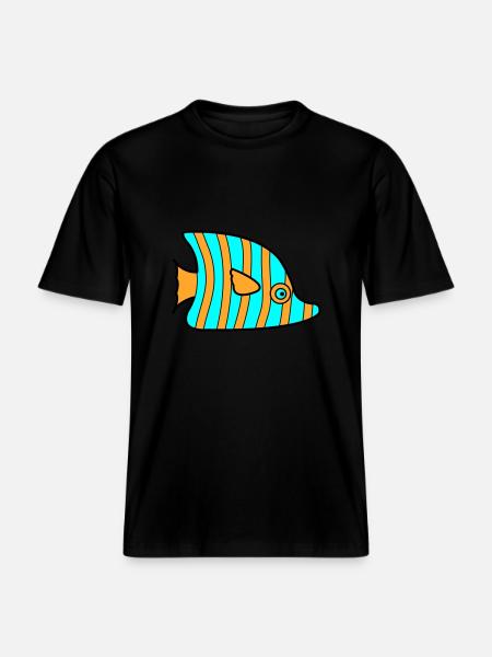 fish - RELAXED FIT Unisex Organic T-Shirt - black