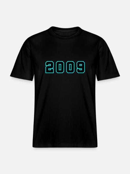 2009 Year Birthday -  RELAXED FIT Unisex Organic T-Shirt - black