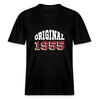 Original 1955 -  RELAXED FIT Unisex Organic T-Shirt - Schwarz - Vorne - Alina (178cm) & Michal (187cm)