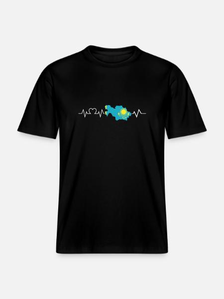 Kasachen Herzschlag Kasachstan - RELAXED FIT Unisex Organic T-Shirt - Schwarz