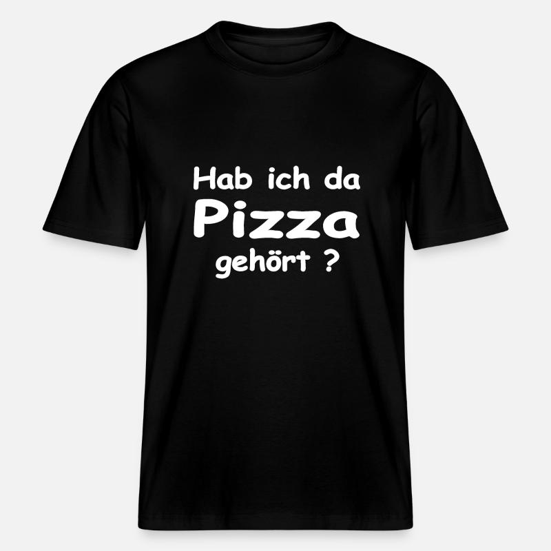 Pizza -  RELAXED FIT Unisex Organic T-Shirt - Schwarz