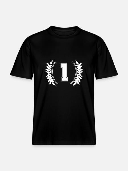 Numéro 1 - T-shirt unisexe RELAXED FIT en coton bio - noir