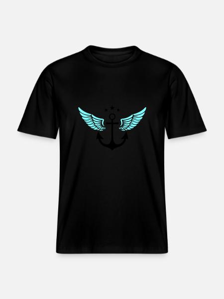 Anchor Symbol - RELAXED FIT Unisex Organic T-Shirt - black