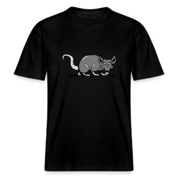Rat evil sneak -  RELAXED FIT Unisex Organic T-Shirt - black - Front - Alina (178cm) & Michal (187cm)