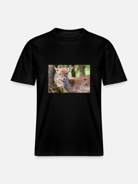 Damherten (in het Duits Damwild of Damhirsch) Dama -  Uniseks RELAXED FIT bio-T-shirt - zwart
