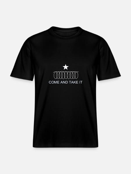 Texas Flag Come and Take It Razor wire -  RELAXED FIT Unisex Organic T-Shirt - black
