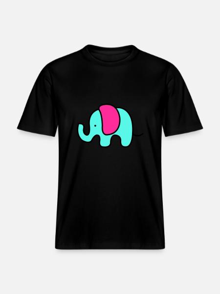Baby Elephant - RELAXED FIT Unisex Organic T-Shirt - black