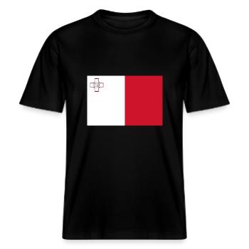 Malte -  T-shirt unisexe RELAXED FIT en coton bio - noir - Devant - Alina (178cm) & Michal (187cm)