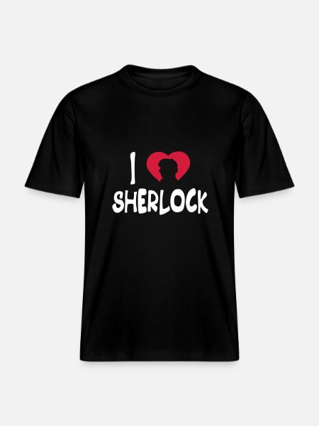 i love sherlock -  RELAXED FIT Unisex Organic T-Shirt - black