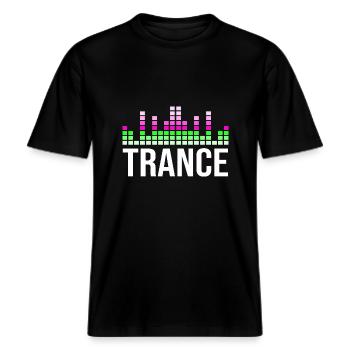 Trance-Musik -  RELAXED FIT Unisex Organic T-Shirt - Schwarz - Vorne - Alina (178cm) & Michal (187cm)