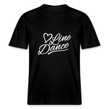 Love Line Dance Linedance Lover -  RELAXED FIT Unisex Organic T-Shirt - Schwarz - Vorne - Alina (178cm) & Michal (187cm)