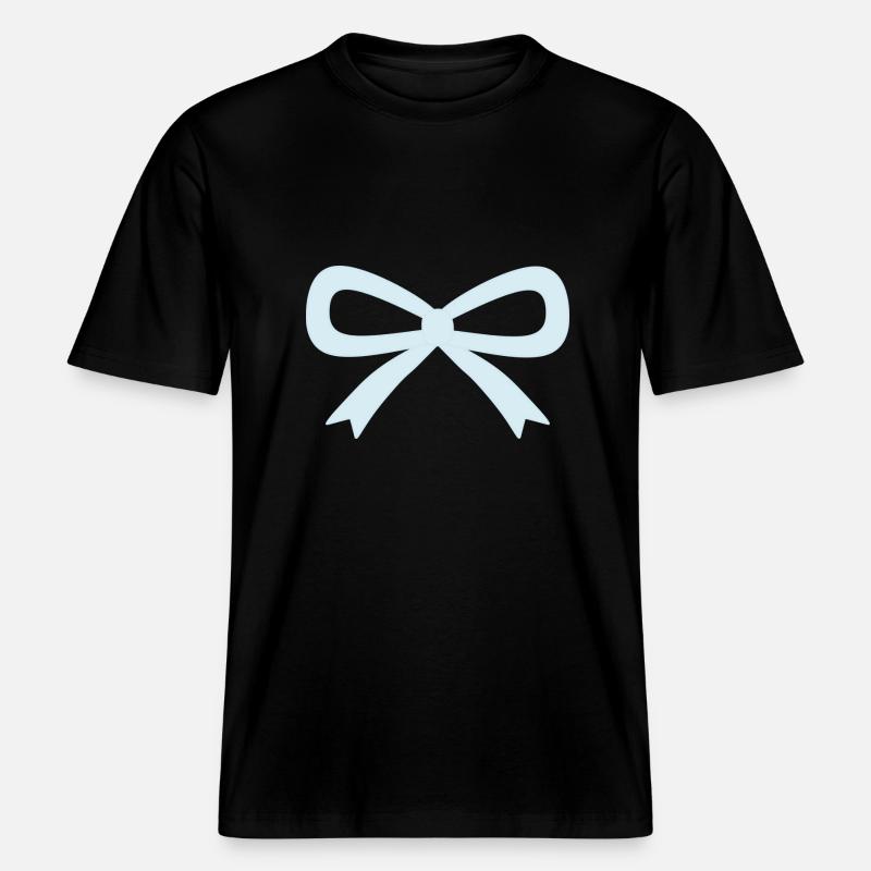 Hellblaue Schleife - RELAXED FIT Unisex Organic T-Shirt - Schwarz
