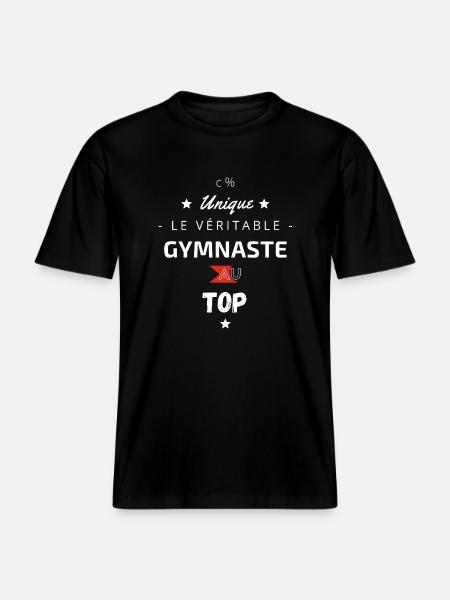 Le Véritable Gymnaste au top -  T-shirt unisexe RELAXED FIT en coton bio - noir
