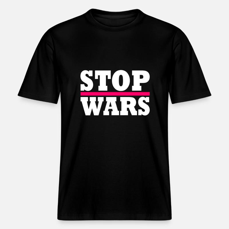 Stop wars -  T-shirt unisexe RELAXED FIT en coton bio - noir