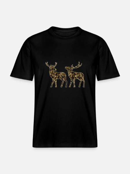 Cerf -  T-shirt unisexe RELAXED FIT en coton bio - noir