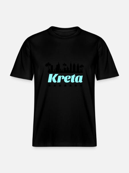 Crète - T-shirt unisexe RELAXED FIT en coton bio - noir