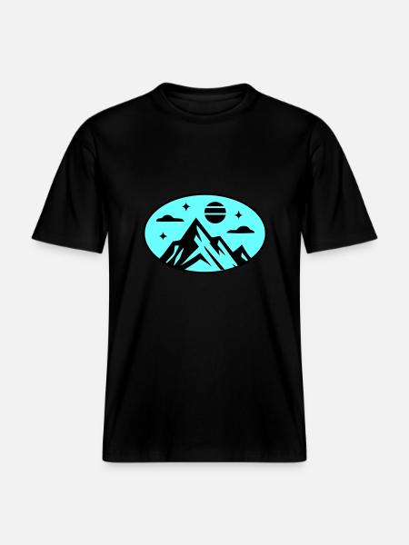 Mountains icon - RELAXED FIT Unisex Organic T-Shirt - black