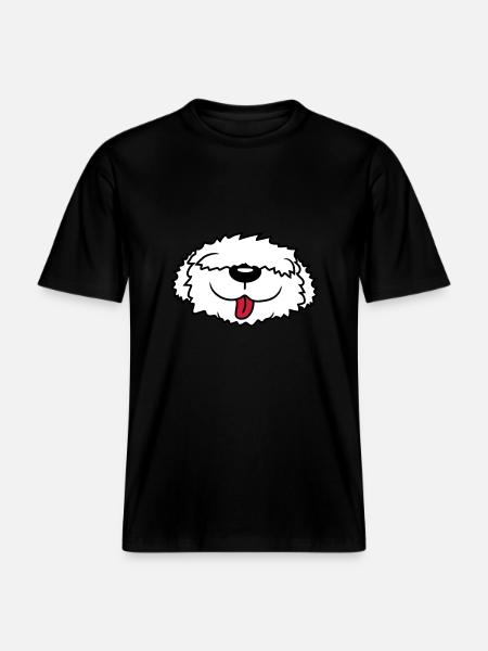 Bobtail dog face -  RELAXED FIT Unisex Organic T-Shirt - black