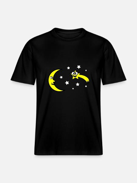 Moon and stars -  RELAXED FIT Unisex Organic T-Shirt - black