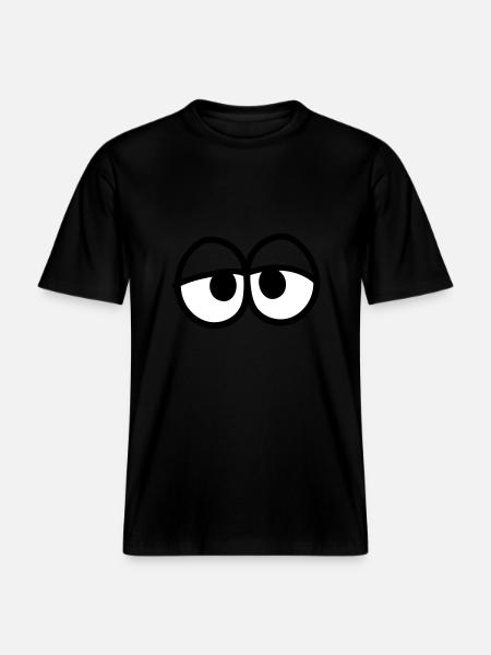 eyes face funny comic cartoon clipart head tr -  RELAXED FIT Unisex Organic T-Shirt - black
