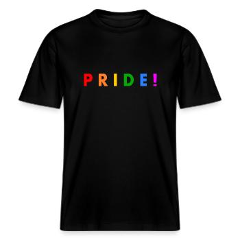 Pride -  RELAXED FIT Unisex Organic T-Shirt - Schwarz - Vorne - Alina (178cm) & Michal (187cm)