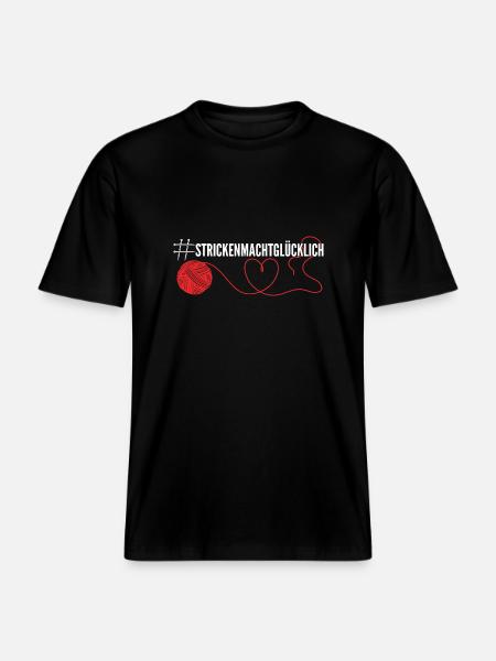 Stricken macht glücklich -  RELAXED FIT Unisex Organic T-Shirt - Schwarz