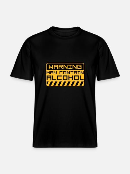 Warning May Contain Alcohol - RELAXED FIT Unisex Organic T-Shirt - black