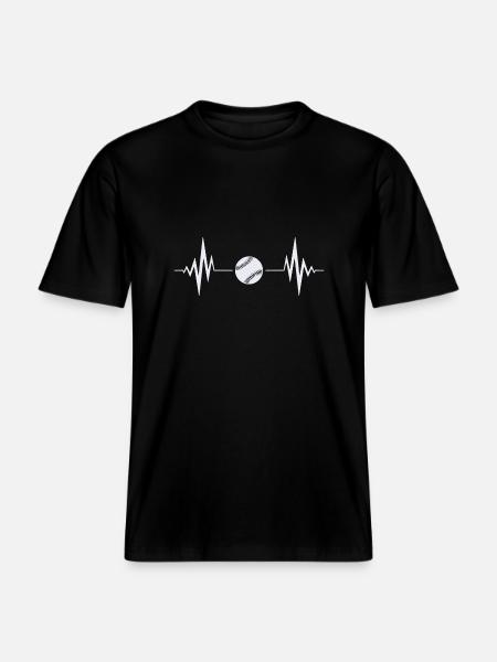 Baseball heartbeat - RELAXED FIT Unisex Organic T-Shirt - black