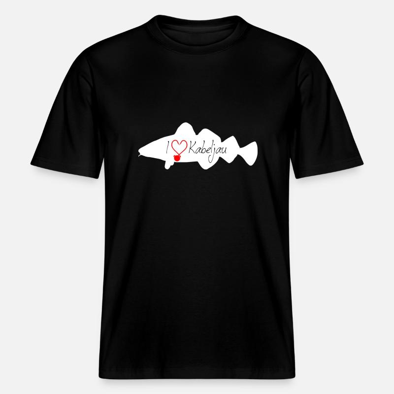 i Love Cod White -  RELAXED FIT Unisex Organic T-Shirt - black