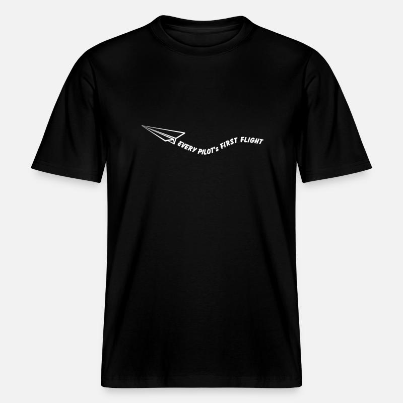 Every pilot's first flight - RELAXED FIT Unisex Organic T-Shirt - black