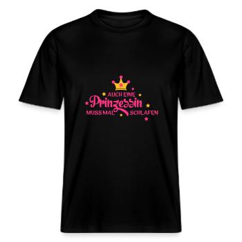 schlafen -  RELAXED FIT Unisex Organic T-Shirt - Schwarz - Vorne - Alina (178cm) & Michal (187cm)