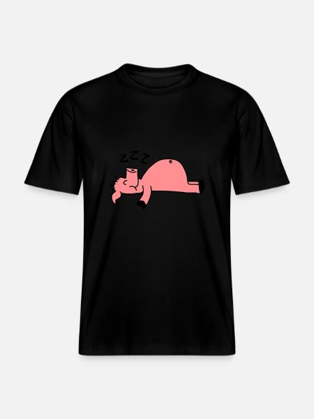 Sleeping Pig - RELAXED FIT Unisex Organic T-Shirt - black