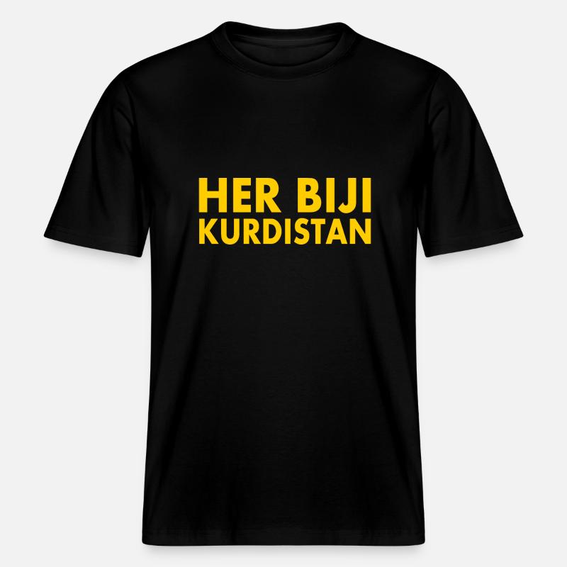 Her biji Kurdistan -  T-shirt unisexe RELAXED FIT en coton bio - noir