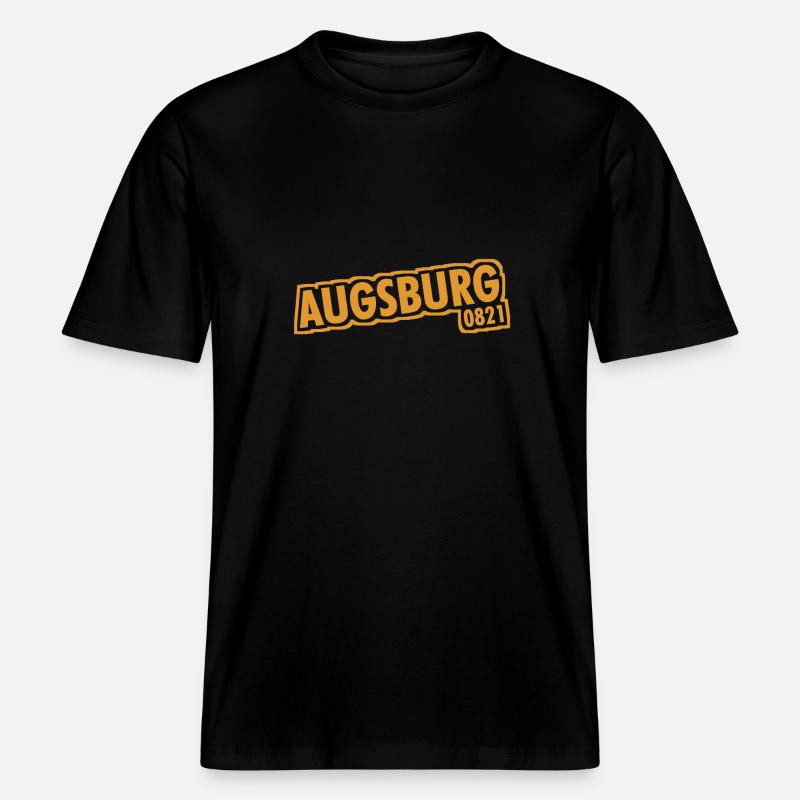 Augsburg 0821 Dialing Code -  RELAXED FIT Unisex Organic T-Shirt - black