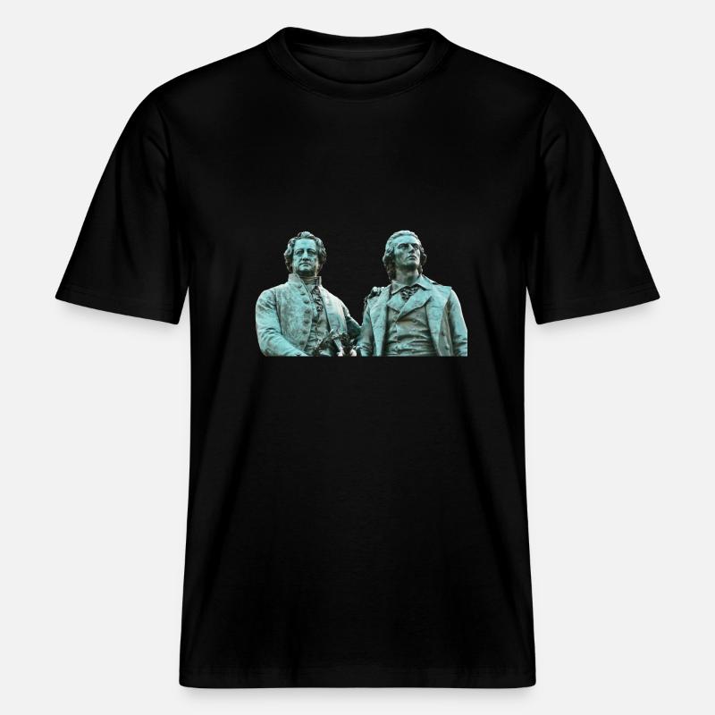 Weimar Göthe Schiller monument -  T-shirt unisexe RELAXED FIT en coton bio - noir