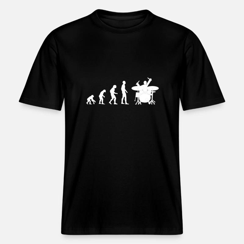 drummer evolution -  T-shirt unisexe RELAXED FIT en coton bio - noir