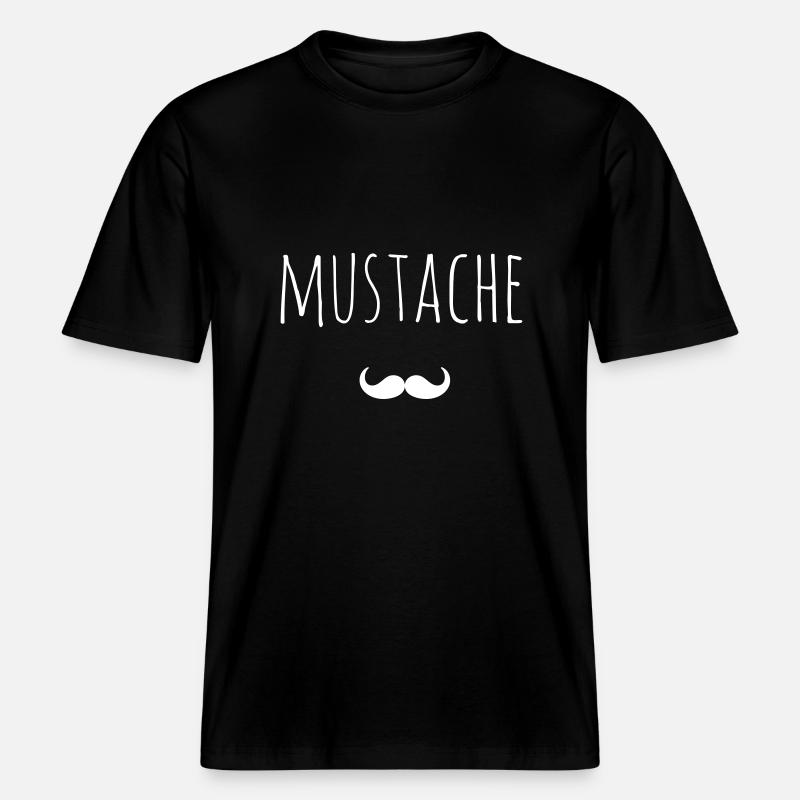 Mustache Bart Geschenk Idee -  RELAXED FIT Unisex Organic T-Shirt - Schwarz