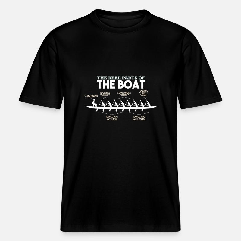 Parti di una barca - canottaggio canottaggio barca a remi canoa -  Maglietta ecologica Unisex RELAXED FIT - nero