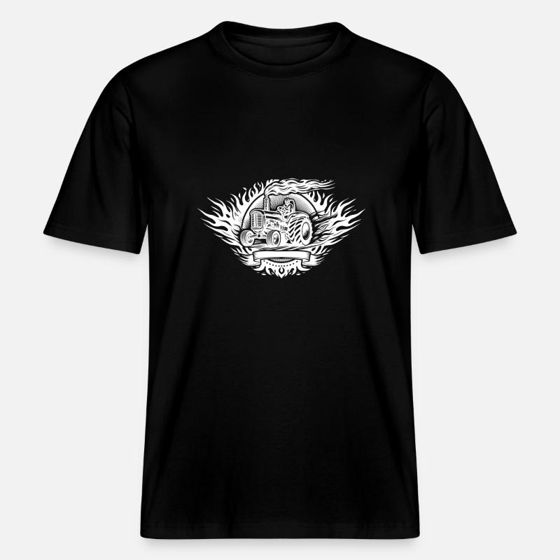 Tractor Pulling Logo -  RELAXED FIT Unisex Organic T-Shirt - black