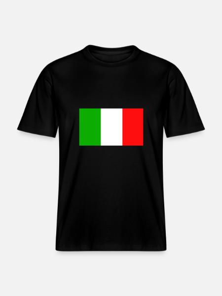 Italy flag -  RELAXED FIT Unisex Organic T-Shirt - black