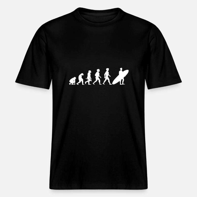 Evolution Surf Surfers surf surf -  T-shirt unisexe RELAXED FIT en coton bio - noir