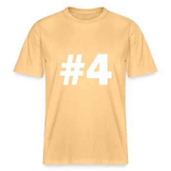 #4 -  T-shirt unisexe RELAXED FIT en coton bio - jaune délavé - Devant - Alina (178cm) & Michal (187cm)