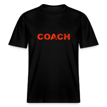 Coaching Coach Formation Dire Coach -  T-shirt unisexe RELAXED FIT en coton bio - noir - Devant - Alina (178cm) & Michal (187cm)