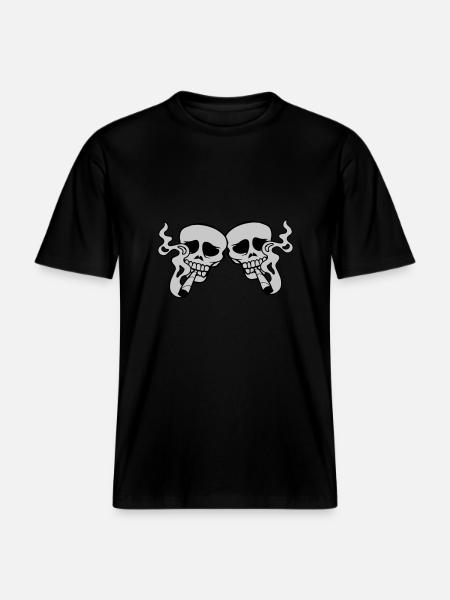2 friends smoking joint -  RELAXED FIT Unisex Organic T-Shirt - black