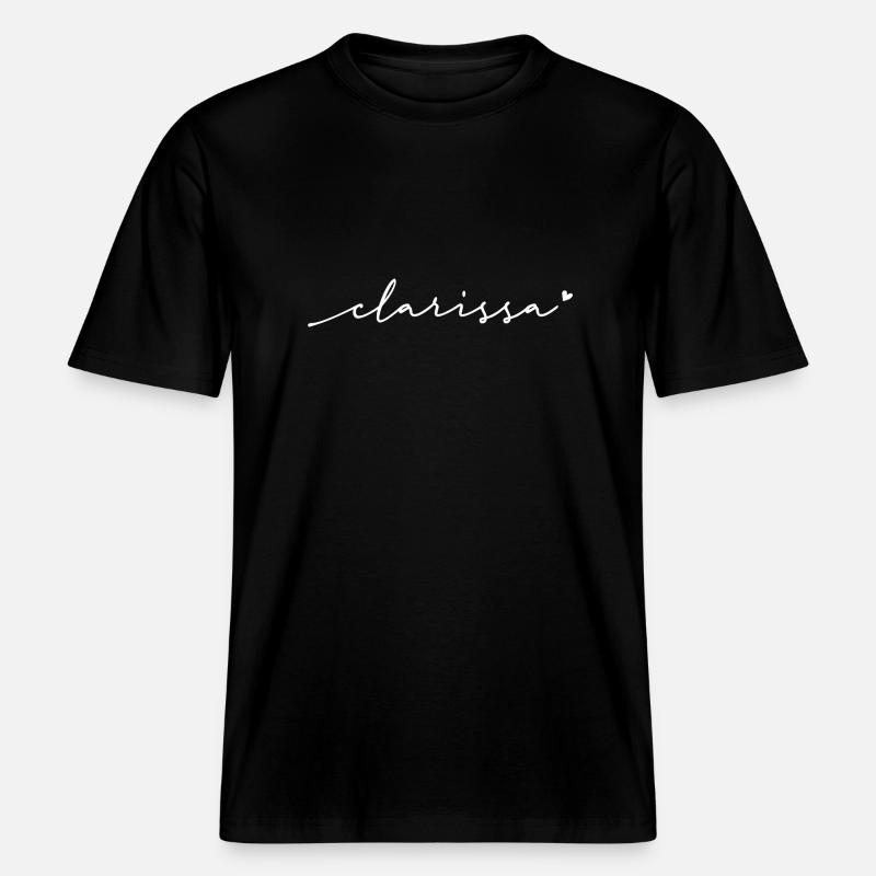 Clarissa Cursive Name -  RELAXED FIT Unisex Organic T-Shirt - black