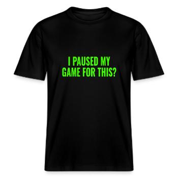 Gaming Cool Saying Gambler -  RELAXED FIT Unisex Organic T-Shirt - black - Front - Alina (178cm) & Michal (187cm)