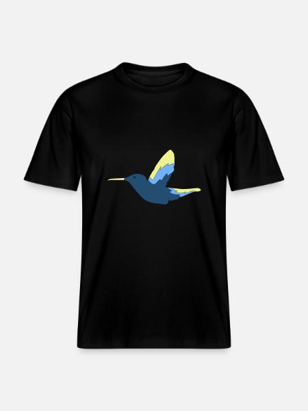 Colibri Oiseau - T-shirt unisexe RELAXED FIT en coton bio - noir