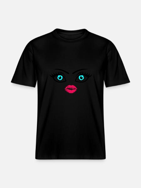 kiss face - RELAXED FIT Unisex Organic T-Shirt - black