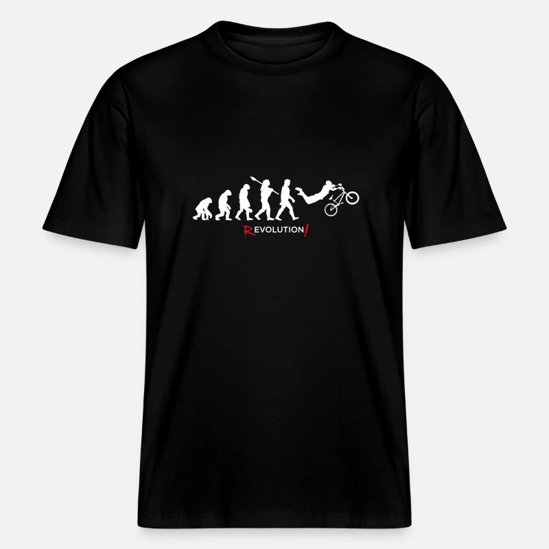 Revolution - Evolution Man Fun Twist11 -  RELAXED FIT Unisex Organic T-Shirt - Schwarz